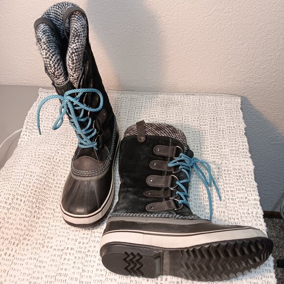 Sorel women's 'Joan of Arctic' knit liner mid calf snow winter boots sz 9 - Picture 1 of 12